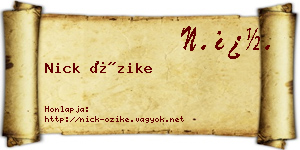 Nick Őzike névjegykártya